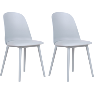 Beliani Set of 2 Dining Chairs Light Blue Synthetic Padded Seat Kitchen Seats Modern Minimalist Living Room Material:Synthetic Material Size:43x82x45