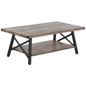 Beliani Coffee Table Taupe Wood with Storage Shelf 100 x 55 cm Modern Industrial Living Room Material:MDF Size:x42x55