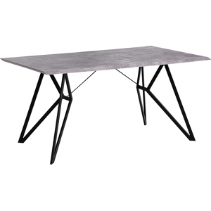 Beliani Dining Table Concrete Effect 160 x 90 cm Black Metal Legs Industrial Kitchen Material:MDF Size:x76x90