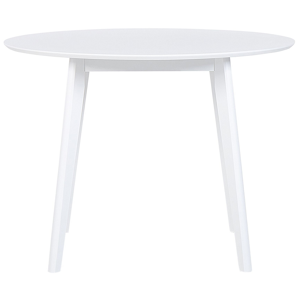 Beliani Dining Table White MDF 100 cm Round Top Wooden Legs Scandinavian Kitchen Table  Material:MDF Size:x75x100