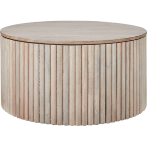 Beliani Coffee Table Light Mango Wood ⌀ 70 cm with Storage Classic Modern Design Living Room Material:Mango Wood Size:x37x70