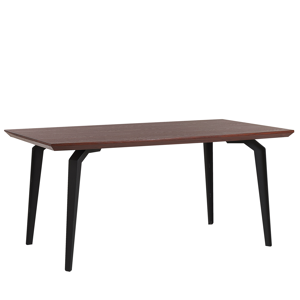 Beliani Dining Table Dark Wood 160 x 90 cm Black Metal Legs Industrial Minimalist Kitchen Material:MDF Size:x75x90