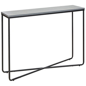 Beliani Console Table Concrete Effect with Black MDF Powder-coated Iron 110 x 31 cm Rectangular Glam Modern Living Room Bedroom Hallway Material:MDF Size:31x81x110