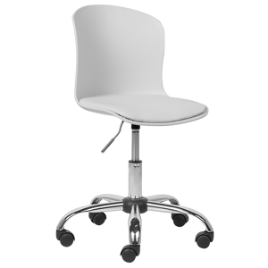 Beliani Executive Faux Leather Chair White Swivel Height Adjustable Material:Faux Leather Size:60x75-85x60