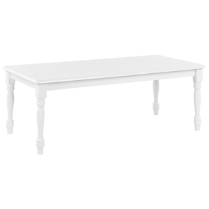 Beliani Coffee Table White MDF Rubberwood 120 x 60 cm Turned Legs Chic Vintage Design Living Room Furniture Material:MDF Size:x45x60