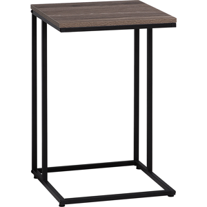 Beliani Side Table Taupe Wood U-Shape Black Metal Frame Industrial Style Particle Board Top Living Room Material:Particle Board Size:x61x40