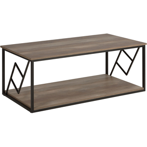 Beliani Coffee Table Dark Wood Top Black Metal Frame 120 x 60 cm Rectangular Modern Industrial Living Room Material:Chipboard Size:x46x60