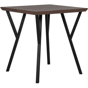 Beliani Dining Table Dark Wood Top Black Metal Legs 70 x 70 cm 4 Seater Square Industrial Material:MDF Size:x75x70