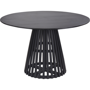 Beliani Dining Table Black Acacia Wood 120 cm Round for 4 People Modern Dining Room Material:Acacia Wood Size:x77x120