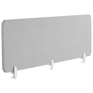 Beliani Desk Screen Light Grey PET Board Fabric Cover 180 x 40 cm Acoustic Screen Modular Mounting Clamps Home Office Material:Polyester Size:2x40x180