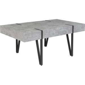 Beliani Coffee Table Concrete Effect Metal Legs 100 x 60 cm Modern Material:MDF Size:x43x60