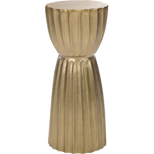 Beliani Side Table Gold Aluminium Distressed Pillar Shape Design 24 x 56  cm Contemporary Home Furniture Material:Aluminium Size:x56x24