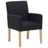 Beliani Dining Chair Black Fabric Upholstery Wooden Legs Elegant Seat with Arms Material:Polyester Size:60x89x58