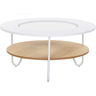 Beliani Modern Round Coffee Table White Top with Glass Hairpin Legs MDF Light Wood Shelf Material:MDF Size:x40x80