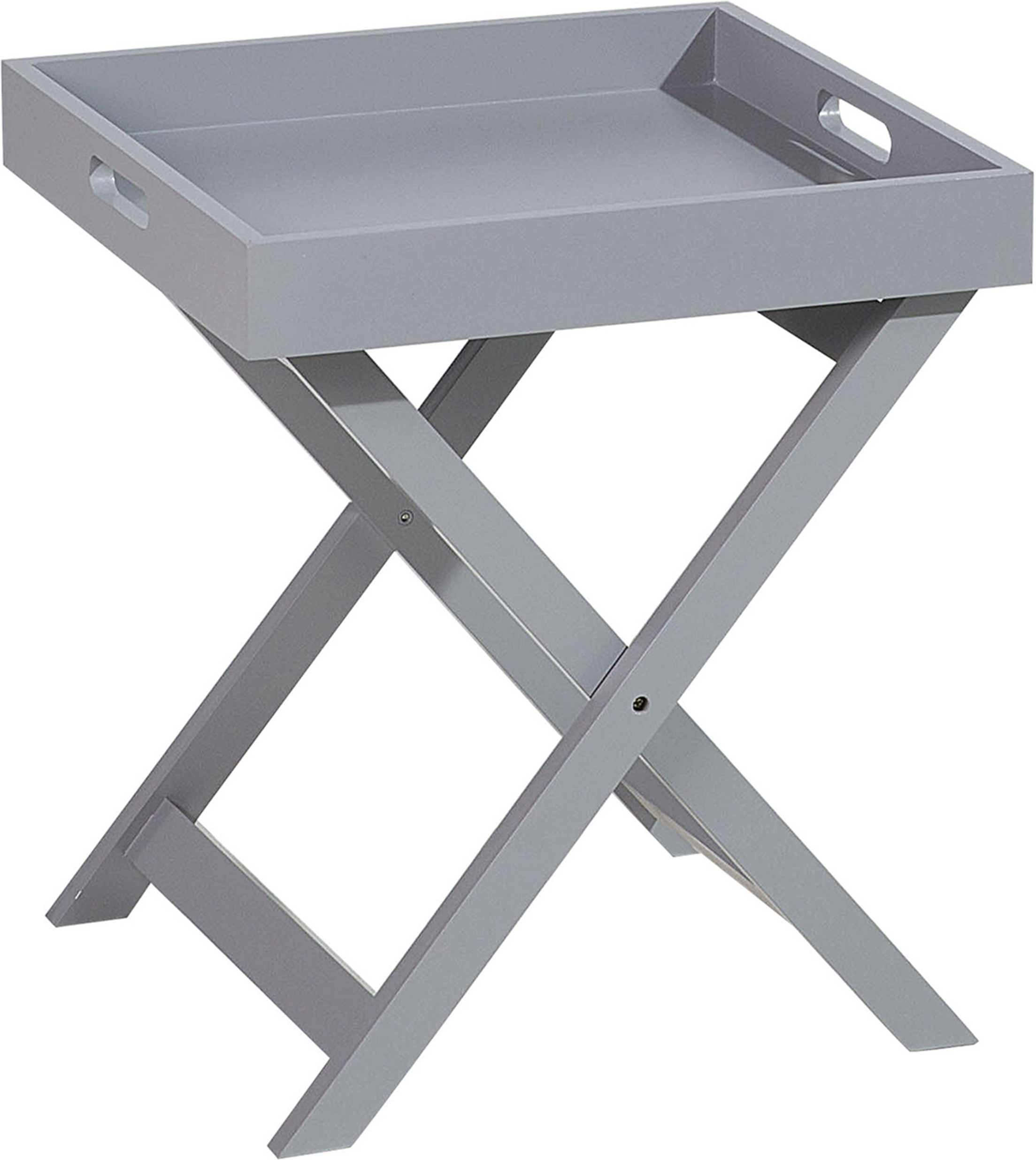 Beliani Coffee Side Table Grey Manufactured Wood Folding Removable Tray Scandinavian Design