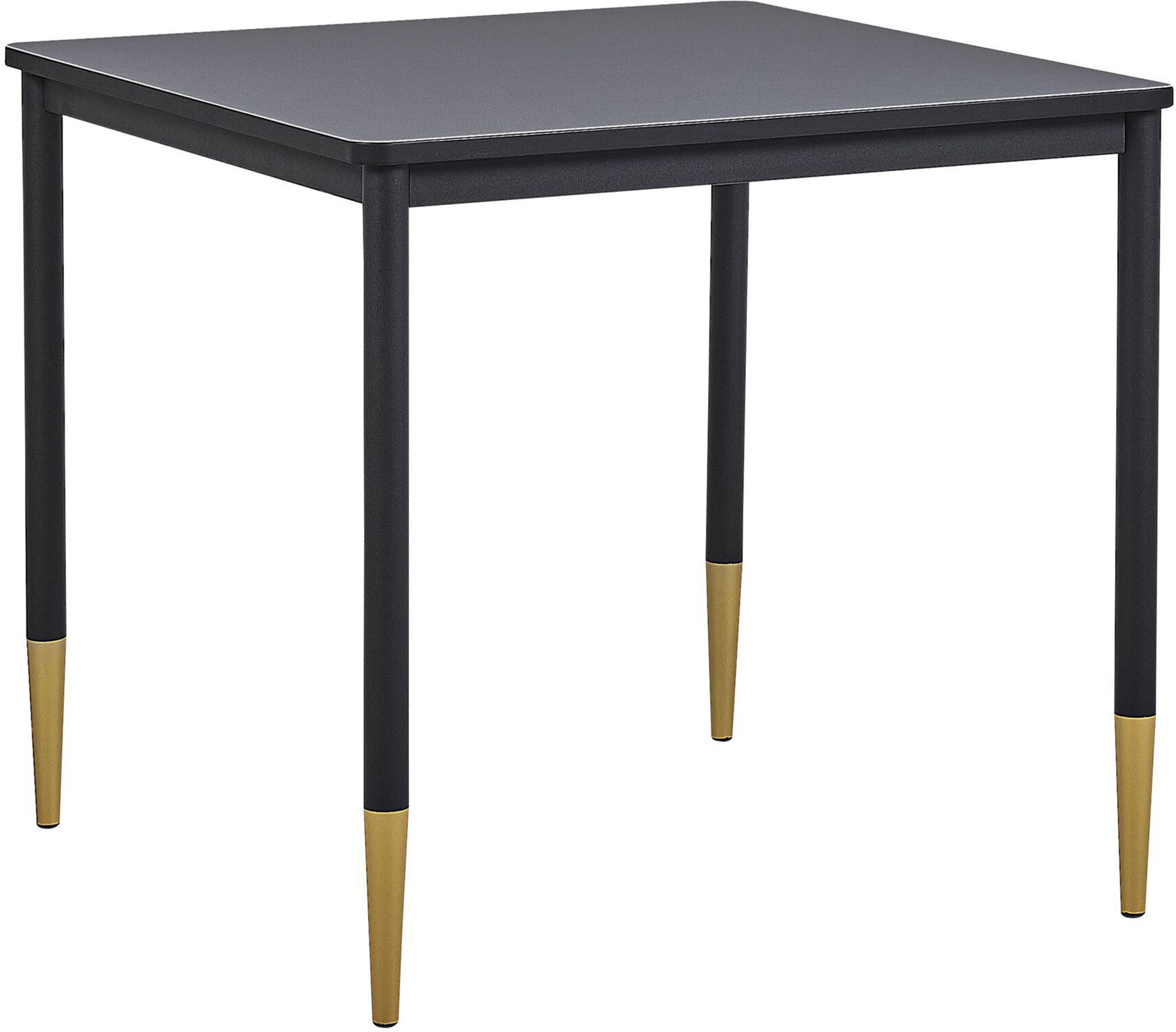 Beliani Dining Table Black MDF Tabletop 80 x 80 cm Square Kitchen Table with Metal Legs Glamour Style