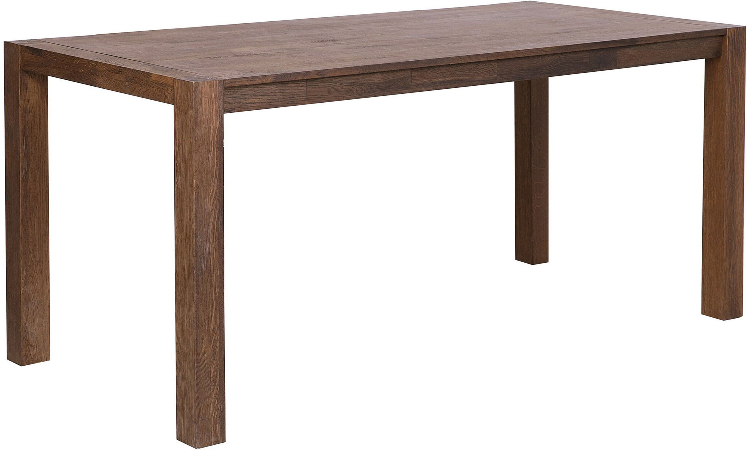 Beliani Dining Table Dark Oak Wood 150 x 85 cm Traditional Rustic