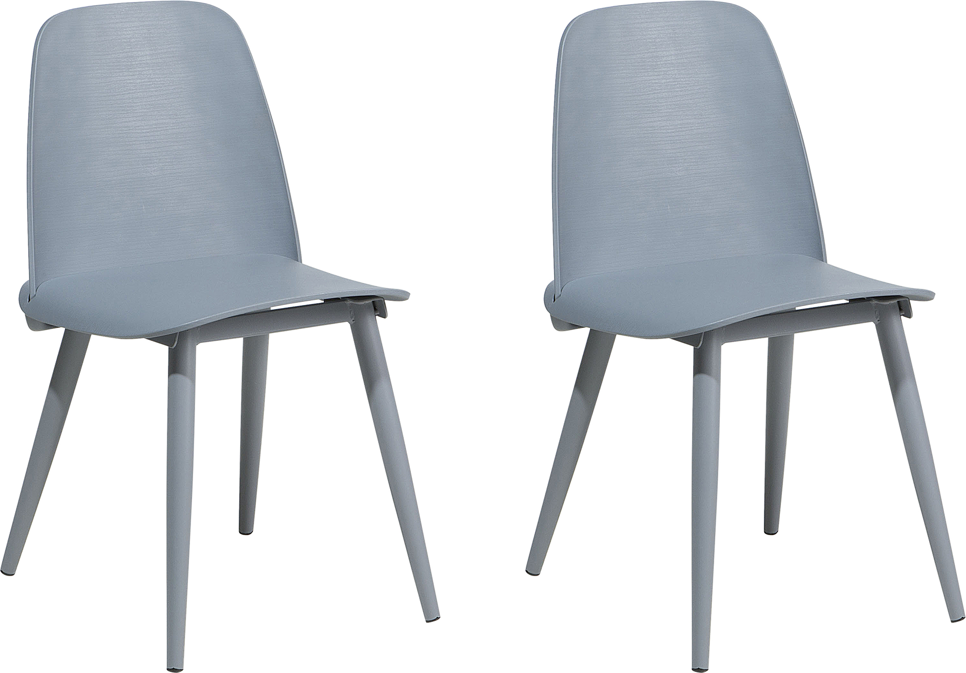 Beliani Set of 2 Dining Chairs Grey Plastic Metal Legs Minimalist