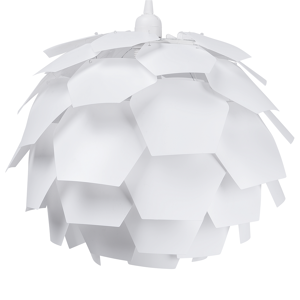 Beliani Pendant Lamp White Plastic Pine Cone Globe Shade Hanging Lamp Material:Synthetic Material Size:60x180x60