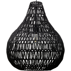 Beliani Pendant Ceiling Lamp Black Paper Rope Plaited Shade Round Boho Material:Paper Rope Size:40x167x40