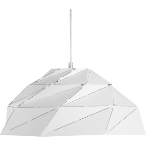 Beliani 1-Light Pendant Ceiling Lamp White Geometric Shade Material:Metal Size:38x116x38