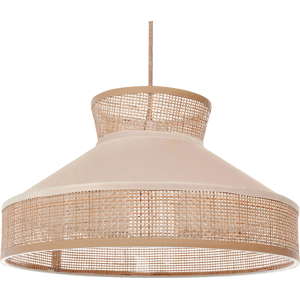 Beliani Pendant Lamp Natural Beige Rattan Velvet Shade Boho Lighting Hanging Light Material:Rattan Size:45x167x45