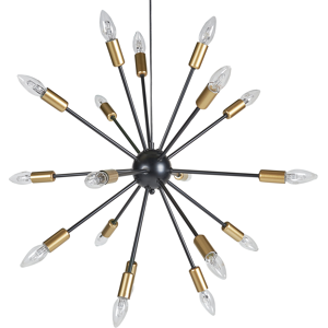 Beliani Pendant Lamp 18 Light Black Metal Sputnik Glam Material:Iron Size:23x154x23