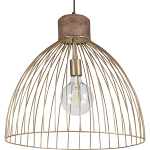 Beliani Pendant Lamp Brass Metal Iron Round Shade Openwork Ceiling Light Novelty Modern Material:Iron Size:50x150x50