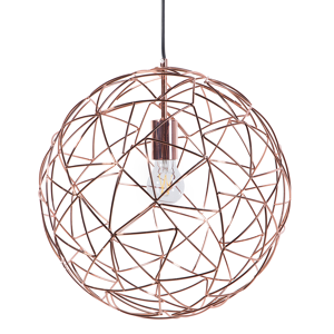 Beliani Hanging Light Pendant Lamp Copper Wire Open Round Sphere Shade Metal Industrial Design Material:Metal Size:40x131x40