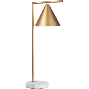 Beliani Table Lamp Gold Marble Base Cone Shade Office Study Modern Material:Iron Size:20x65x26