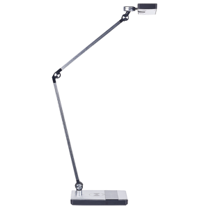 Beliani Desk LED Lamp Metal Aluminum Silver Stepless Dimming Touch Switch Wireless Charger Light Office Study Modern Material:Aluminium Size:19x73x28