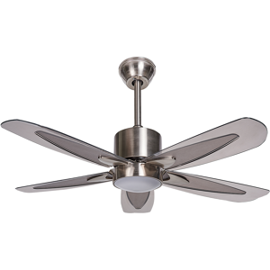 Beliani Ceiling Fan with Light Ventilator Silver Synthetic Material Metal 5 Blades Remote Control Minimalist Design Material:Iron Size:100x50x100