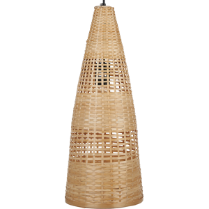 Beliani Pendant Lamp Light Wood Bamboo Natural Hand Woven Twigs Shade Ceiling Light Boho Style Material:Bamboo Wood Size:23x129x23