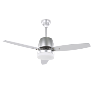 Beliani Ceiling Fan with Light Silver Metal 3 Blades Modern Design Remote Control Material:Metal Size:74x56x122