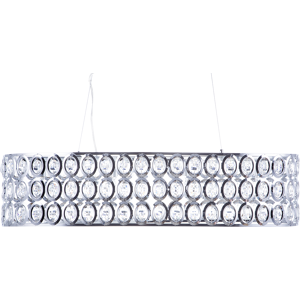 Beliani Hanging Light Pendant Lamp Silver Acrylic Crystals Open Round Shade Eclectic Design Material:Metal Size:29x133x93