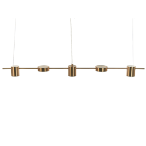 Beliani Pendant Lamp Brass Aluminium Iron Integrated LED Lights 5 Lights Round Shape Hanging Track Lighting Modern Industrial Kitchen Living Room  Material:Aluminium Size:10x120x120