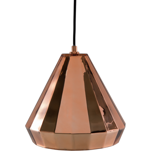 Beliani Hanging Light Pendant Lamp Copper High Gloss Shade Geometric Cone Industrial Design Material:Glass Size:19x122x19