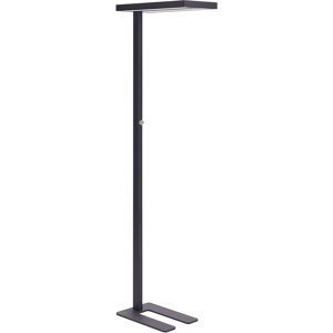 Beliani Floor LED Lamp Black Aluminium 197 cm Height Knob Switch Dimming Modern Industrial Lighting Home Office Material:Aluminium Size:61x197x29