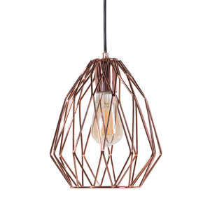 Beliani 1-Light Pendant Ceiling Lamp Cage Wire Shade Openwork Industrial Material:Metal Size:22x124x22