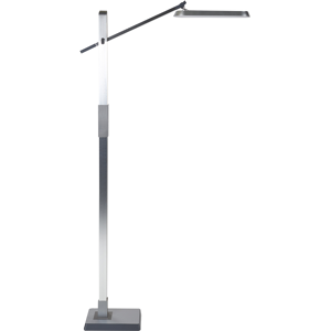 Beliani Floor LED Lamp Silver Synthetic Material 144 cm Height Dimming CCT Modern Lighting Home Office Material:Synthetic Material Size:19x144x66