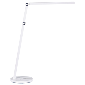 Beliani Desk LED Lamp White with Base Stepless Dimming Touch Switch Light Office Study Modern Material:Synthetic Material Size:17x48x32
