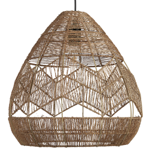 Beliani Pendant Lamp Natural Shade Paper Rope Hand Woven Wicker Shade Ceiling Light Boho Style Material:Paper Rope Size:45x125x45