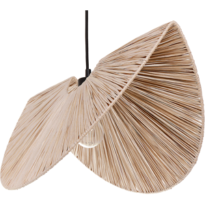 Beliani Pendant Lamp Natural Paper Pulp Textured Shade Japandi Natural Style  Material:Paper Size:32x168x60