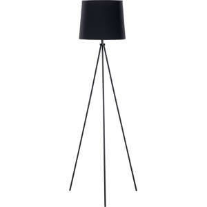 Beliani Floor Lamp Black Metal 149 cm Tripod Polycotton Drum Shade Modern Design Material:Metal Size:35x149x35