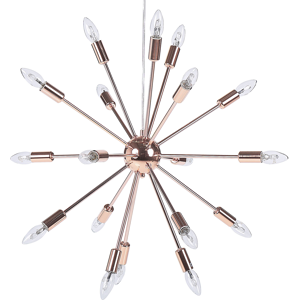 Beliani Pendant Lamp 18 Light Copper Metal Sputnik Glam Material:Iron Size:59x149x59