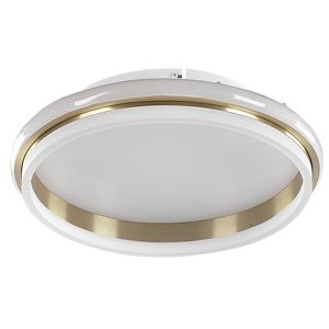 Beliani Ceiling LED Lamp Gold Metal 42 cm Acrylic Opal Ring Shade LED Warm White Light  Flush Lighting Material:Steel Size:42x7x42