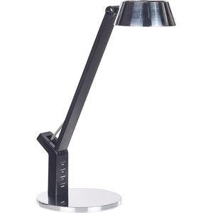 Beliani LED Desk Lamp White Metal Table Lighting Reading Computer Lamp Adjustable Arm Dimmer Colour Temperature USB Port Material:Steel Size:17x40x17