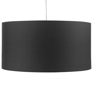 Beliani Pendant Lamp Black Fabric Drum Shade Ceiling 1-Light Material:Polyester Size:50x133x50