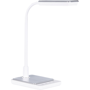 Beliani LED Desk Lamp White Table Lighting Reding Computer Lamp Adjustable Arm Dimmer Colour Temperature Change  Material:Synthetic Material Size:14x38x19