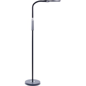 Beliani Floor LED Lamp Black Synthetic Material 148 cm Height Slider Dimming Modern Lighting Home Office Material:Synthetic Material Size:27x148x42